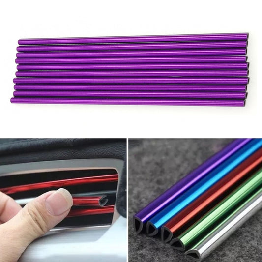 10pcs/pack Car Air Conditioner Vent U-Shaped Electroplating Decorative Strip(Plating Purple) - Car Interior Mouldings by buy2fix | Online Shopping UK | buy2fix