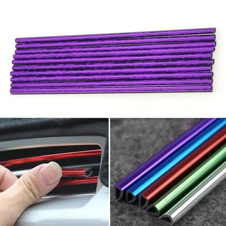 10pcs/pack Car Air Conditioner Vent U-Shaped Electroplating Decorative Strip(Green Ice Purple) - Car Interior Mouldings by buy2fix | Online Shopping UK | buy2fix