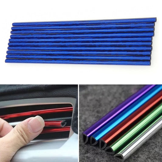 10pcs/pack Car Air Conditioner Vent U-Shaped Electroplating Decorative Strip(Green Ice Blue) - Car Interior Mouldings by buy2fix | Online Shopping UK | buy2fix