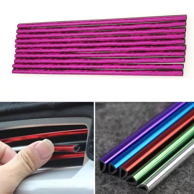 10pcs/pack Car Air Conditioner Vent U-Shaped Electroplating Decorative Strip(Green Ice Rose Red) - Car Interior Mouldings by buy2fix | Online Shopping UK | buy2fix