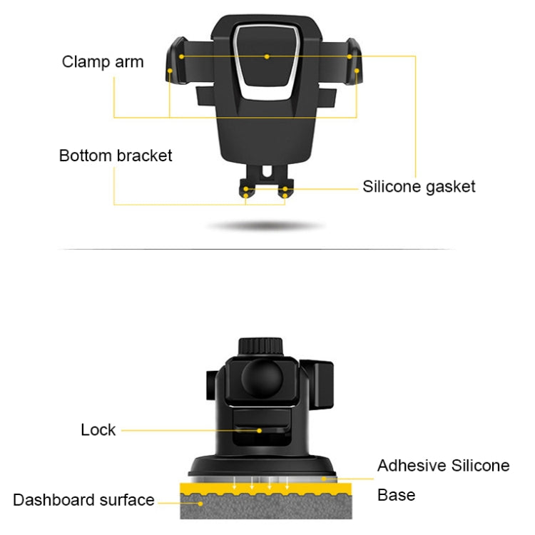 Multifunctional Telescopic Car Phone Holder(Gold) - Universal Car Holders by buy2fix | Online Shopping UK | buy2fix