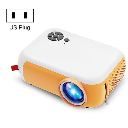 A10 480x360 Pixel Projector Support 1080P Projector ,Style: Basic Model White Yellow(US Plug) - Mini Projector by buy2fix | Online Shopping UK | buy2fix