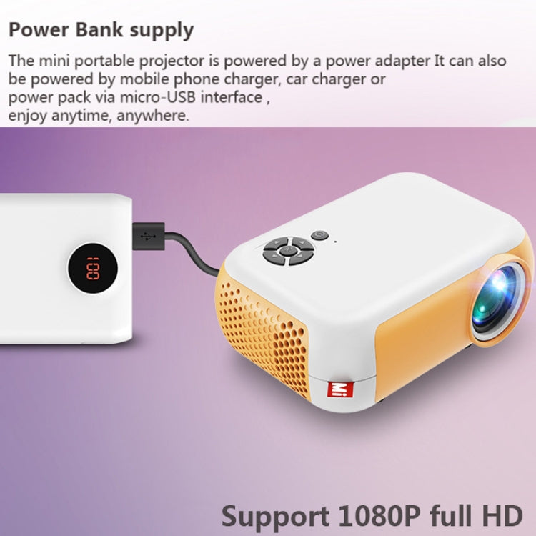 A10 480x360 Pixel Projector Support 1080P Projector ,Style: Basic Model Black(EU Plug) - Mini Projector by null | Online Shopping UK | buy2fix