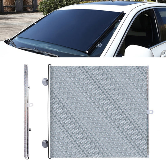 Suction Cup Car Shade Curtain Window Telescopic Roller Blind, Size: 50x125cm Silver Laser