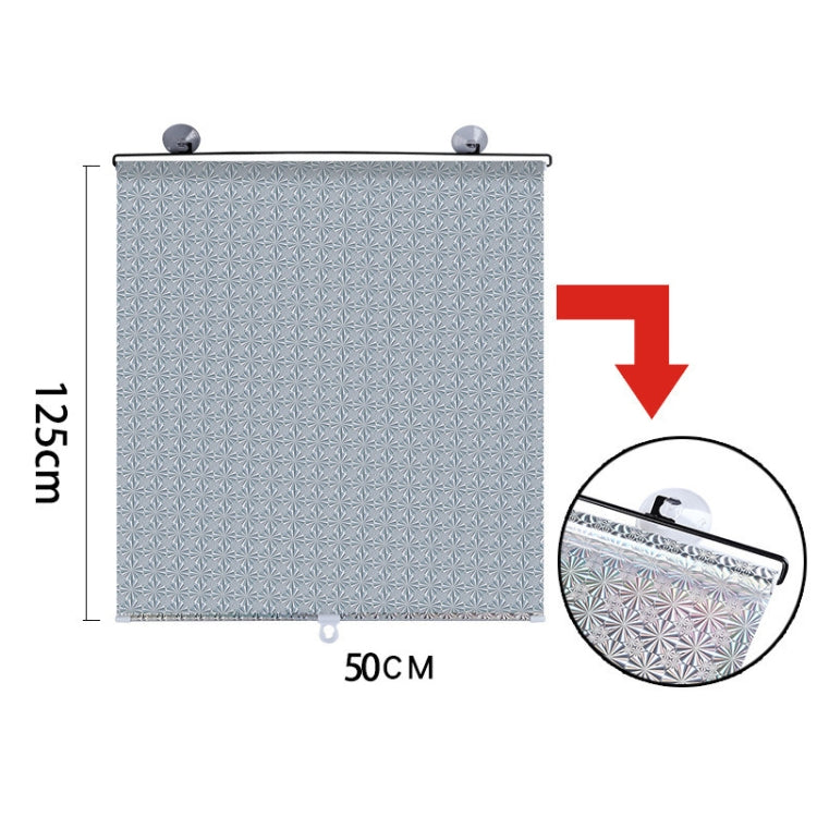 Suction Cup Car Shade Curtain Window Telescopic Roller Blind, Size: 50x125cm Silver Laser - Sound & Heat Insulation Cotton by buy2fix | Online Shopping UK | buy2fix