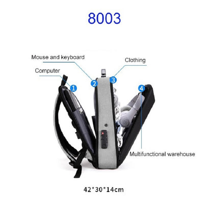 Hard Shell Backpack Alloy Frame Anti-Theft Computer Bag For Men, Color: 8003 Black by buy2fix