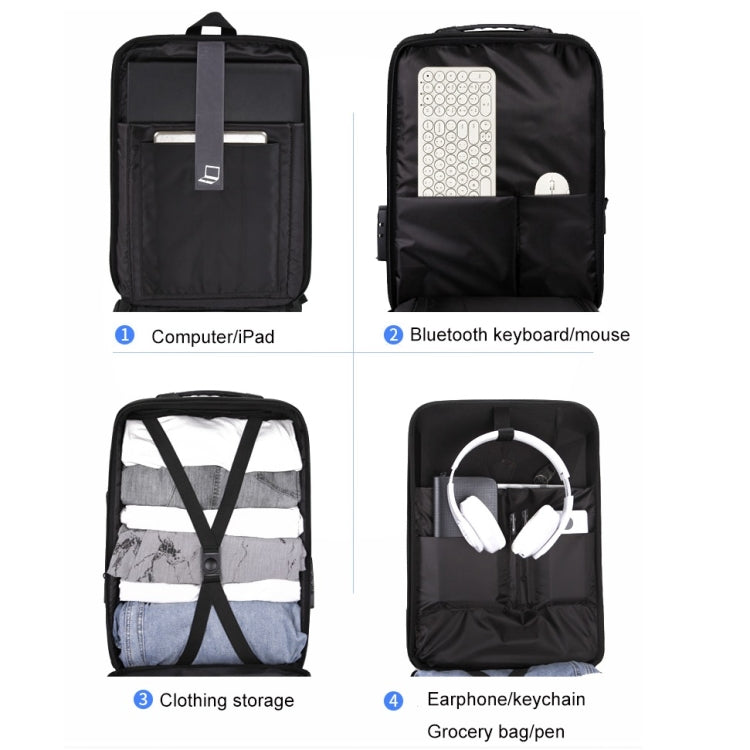 Hard Shell Backpack Alloy Frame Anti-Theft Computer Bag For Men, Color: 8003 Black by buy2fix