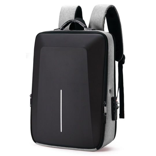 Sac à dos à coque rigide avec cadre en alliage, sac d'ordinateur antivol pour hommes, couleur: 8003 gris