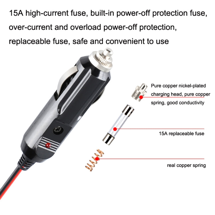 12-24V Car Cigarette Lighter Plug Extension Line, Cable Length 3.7m - Cigar Socket by buy2fix | Online Shopping UK | buy2fix