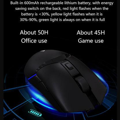 Ajazz I309Pro 1600 DPI 8 Keys Dual Mode Gaming Wireless Bluetooth Mouse(Black) - Wireless Mice by Ajazz | Online Shopping UK | buy2fix