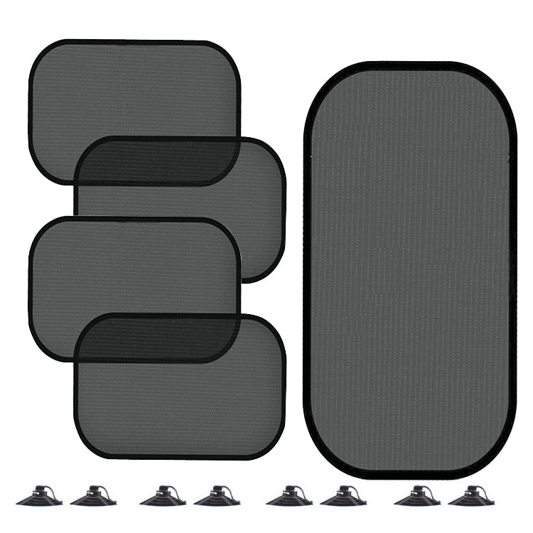Non-Porous Suction Cup Car Mesh Sunshade(Black Rear Block+Black Side Block x 4) - Window Foils & Solar Protection by buy2fix | Online Shopping UK | buy2fix