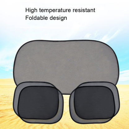 Non-Porous Suction Cup Car Mesh Sunshade(Black Rear Block+Black Side Block x 4) - Window Foils & Solar Protection by buy2fix | Online Shopping UK | buy2fix