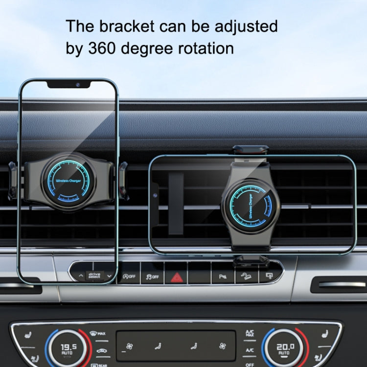 15W Mini Car Wireless Charger Phone Smart Sensing Holder(Silver) - Wireless Charger Holders by buy2fix | Online Shopping UK | buy2fix