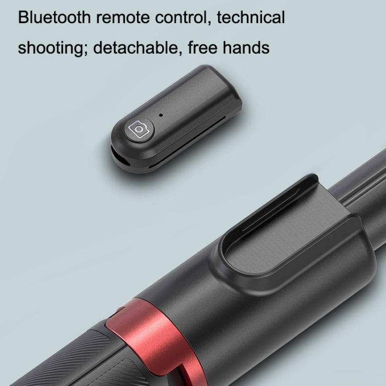 AB403 Live Broadcast Landing Integrated Telescopic Mobile Phone Triangle Bracket(Black Red) - Selfie Sticks by buy2fix | Online Shopping UK | buy2fix