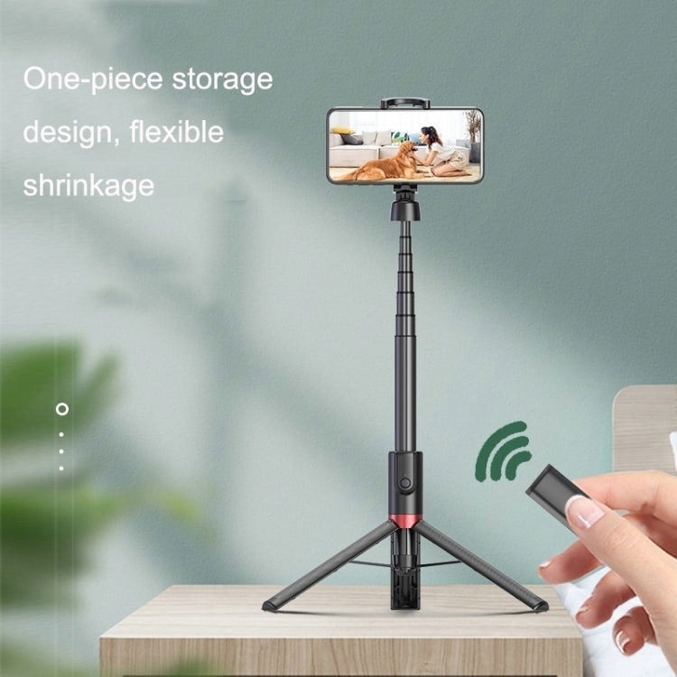 AB403 Live Broadcast Landing Integrated Telescopic Mobile Phone Triangle Bracket(Black Red) - Selfie Sticks by buy2fix | Online Shopping UK | buy2fix