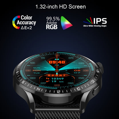 HD2 1.32 Inch Heart Rate Detection Smart Watch(Black + Leather) by buy2fix