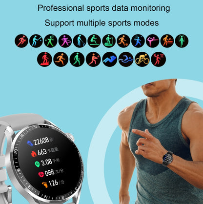 HD2 1.32 Inch Heart Rate Detection Smart Watch(Silver + Leather) by buy2fix