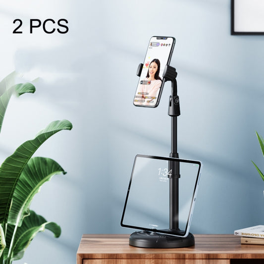 2 PCS Mobile Phone Live Bracket Computer Desktop Online Class Telescopic Overhead Frame(Mysterious Black) - Stand by buy2fix | Online Shopping UK | buy2fix