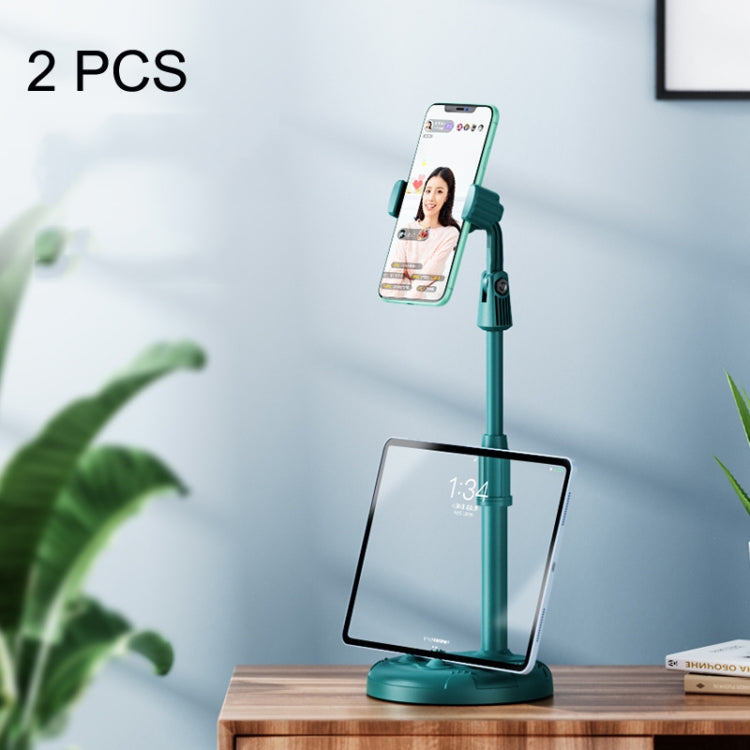 2 PCS Mobile Phone Live Bracket Computer Desktop Online Class Telescopic Overhead Frame(Dark Green) - Stand by buy2fix | Online Shopping UK | buy2fix
