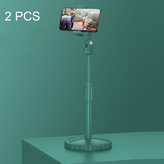 2 PCS Multifunctional Live Telescopic Mobile Phone Desktop Bracket(Dark Night Green) - Stand by buy2fix | Online Shopping UK | buy2fix