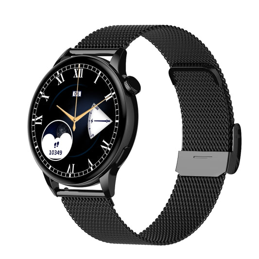 HD1 1.3 Inch AMOLED Screen Smart Watch with NFC Function(Black Steell+Silicone Strap) by buy2fix