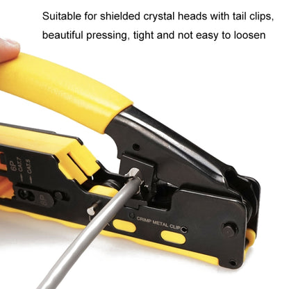 6P8P Seven-type Through-hole Crystal Head Wire Stripping Tool Network Cable Pliers(Yellow) by buy2fix