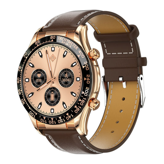 LOANIY E18 Pro Smart Bluetooth Calling Watch with NFC Function, Color: Gold Leather - Smart Watches by LOANIY | Online Shopping UK | buy2fix