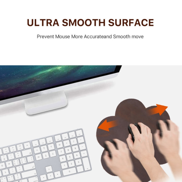 CONTACTS FAMILY Crazy Horse Leather Retro Petal Office Mouse Pad(Coffee) by CONTACTS FAMILY