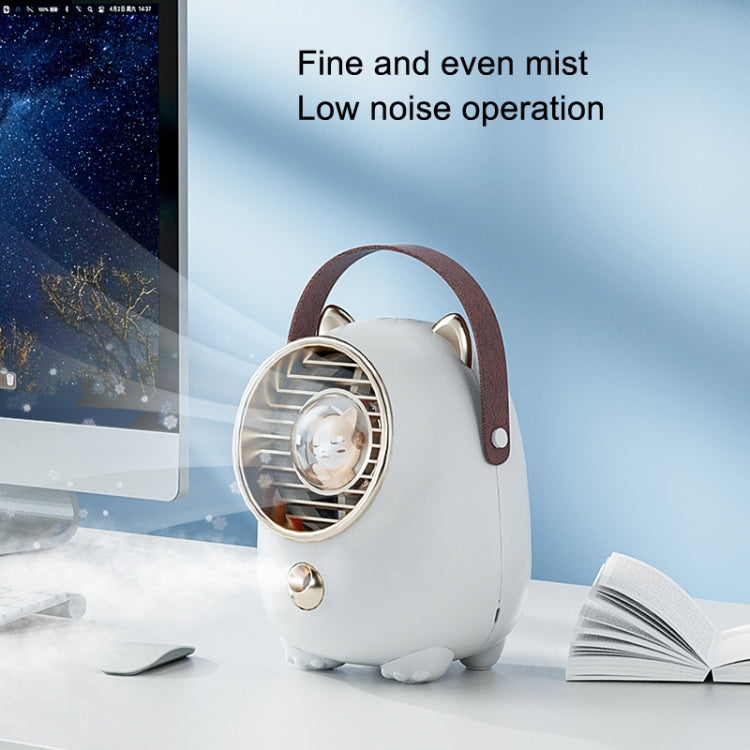 Turbine Water Cold Fan USB Desktop Humidity Spray Small Fan(Tanuka White 2000 mAh) - Electric Fans by buy2fix | Online Shopping UK | buy2fix