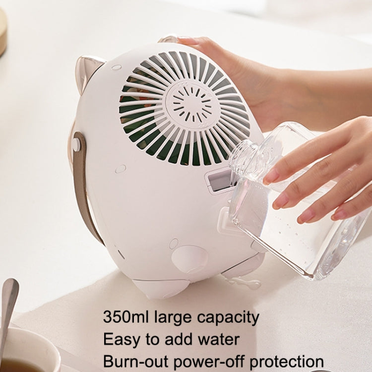 Turbine Water Cold Fan USB Desktop Humidity Spray Small Fan(Elk Pink 2000 mAh) by buy2fix