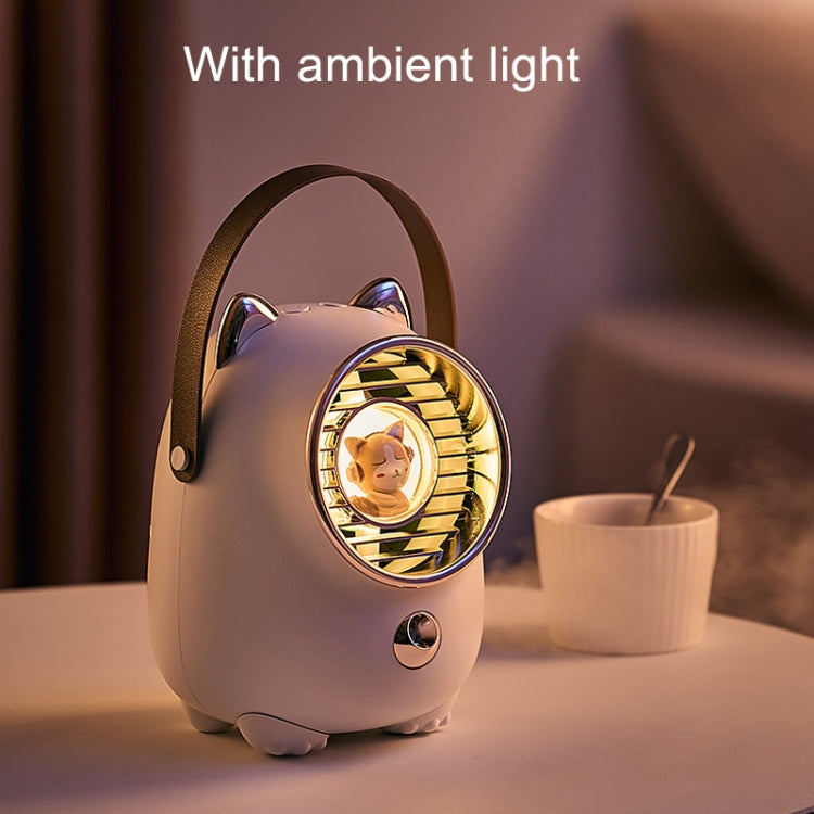 Turbine Water Cold Fan USB Desktop Humidity Spray Small Fan(Elk Pink 2000 mAh) by buy2fix