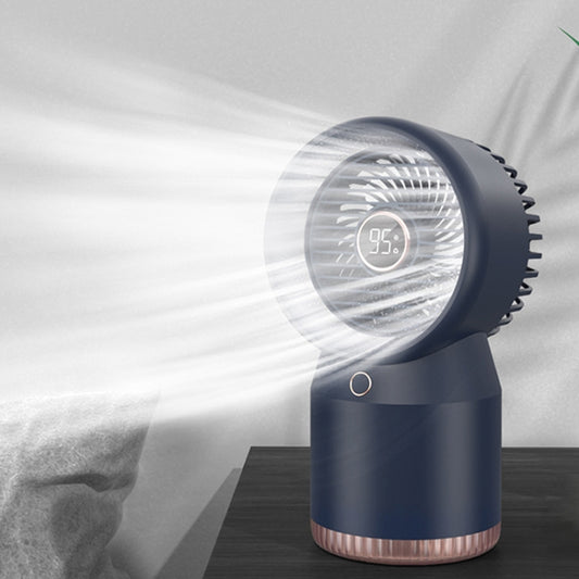 Spray Humidified LED Digital Display Office Home Fan, Style: 3600mAh Rechargeable(Blue) - Electric Fans by buy2fix | Online Shopping UK | buy2fix