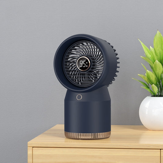 Spray Humidified LED Digital Display Office Home Fan, Style: USB Direct Plug(Blue) by buy2fix