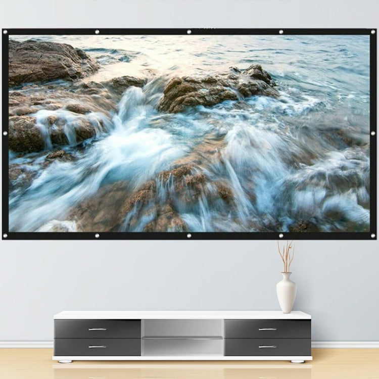 Folding Metal Anti-Light HD Projection Curtain, Size: 84 inch 16:9 186x105cm Punch Black Border - Film Curtains by buy2fix | Online Shopping UK | buy2fix