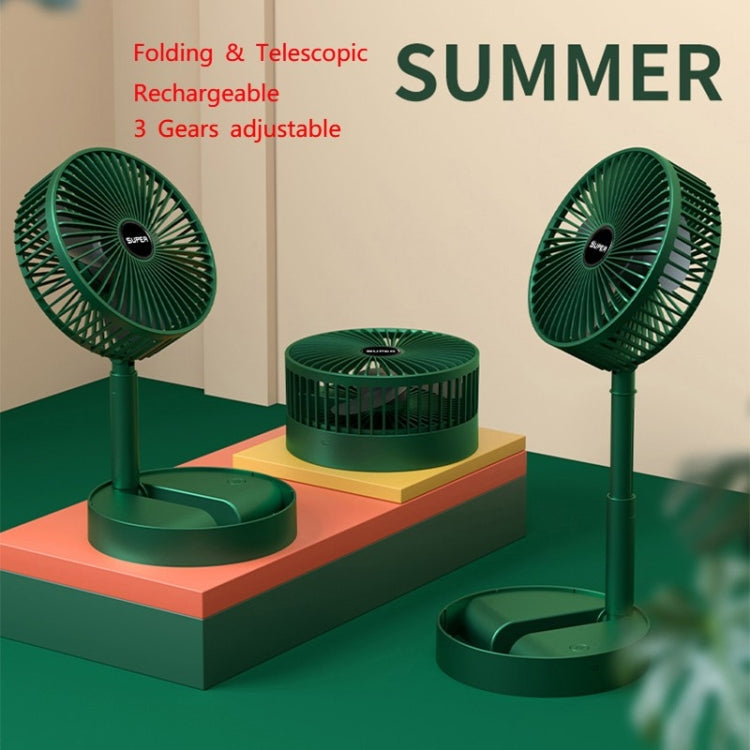 Portable Folding Fan  Retractable Floor Standing Fan,Style: USB Plug In (Green) - Electric Fans by buy2fix | Online Shopping UK | buy2fix