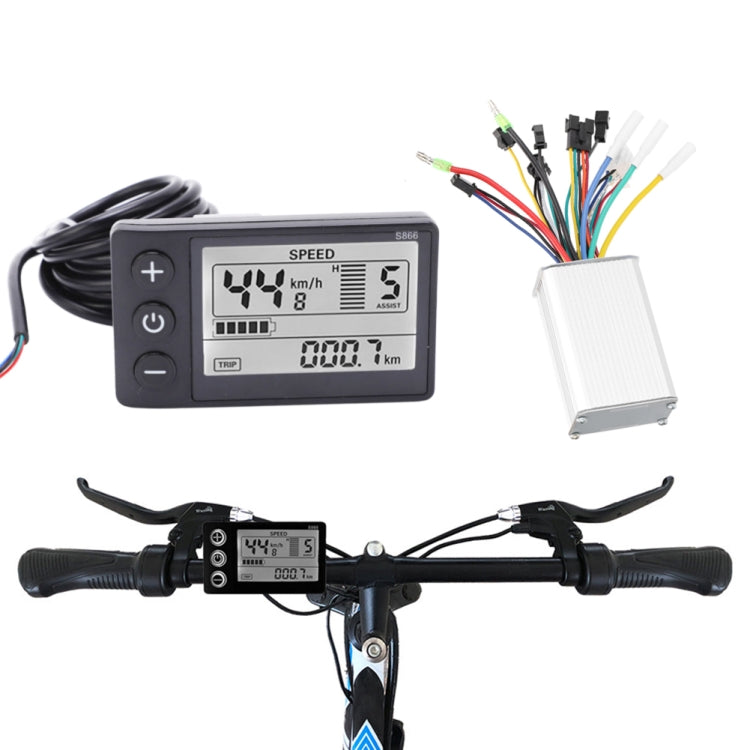 S866 A Type Electric Bicycle Universal Electric Bicycle Dashboard Set ,Specification: 24V /36V by buy2fix