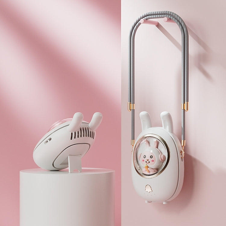 Children Hanging Neck Fan USB Handheld Light Glowing Mini Portable Fan(White) by buy2fix