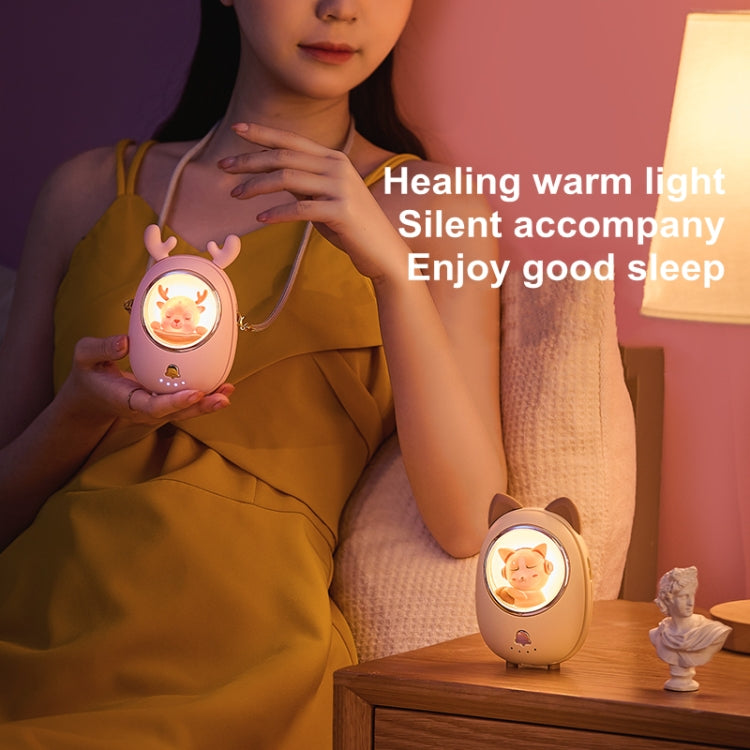 Children Hanging Neck Fan USB Handheld Light Glowing Mini Portable Fan(Yellow) by buy2fix