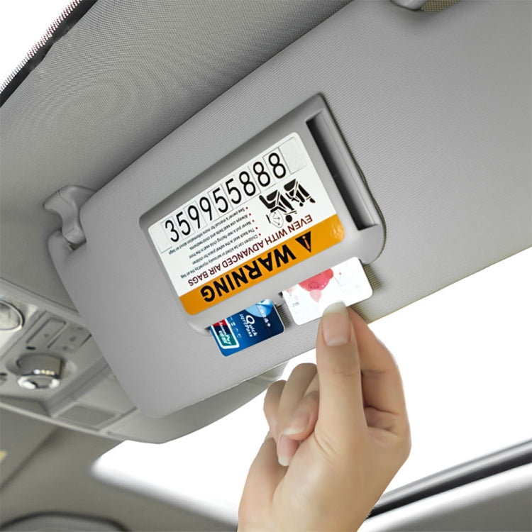 Car Sun Visor Card Holder Pass Fuel Card Holder Parking Number Card(Gray Bagged) - Stowing Tidying by buy2fix | Online Shopping UK | buy2fix