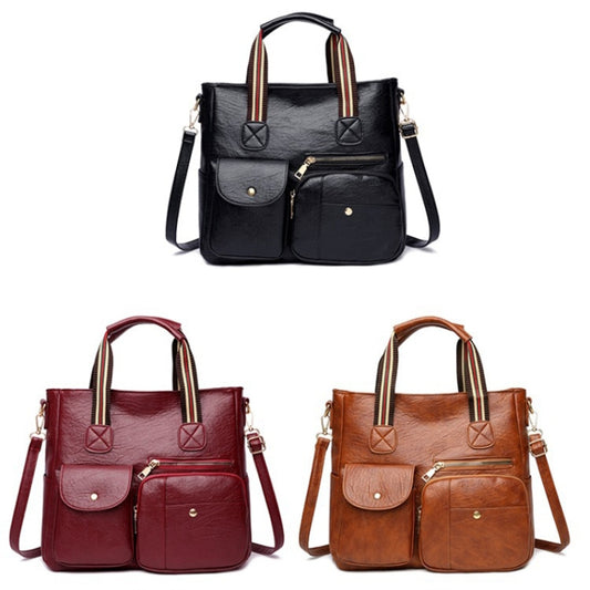 Large-capacity Messenger Bag Handbag Multi-pocket Shoulder Bag Middle-aged Mother Bag(Yellow) - Handbags by buy2fix | Online Shopping UK | buy2fix