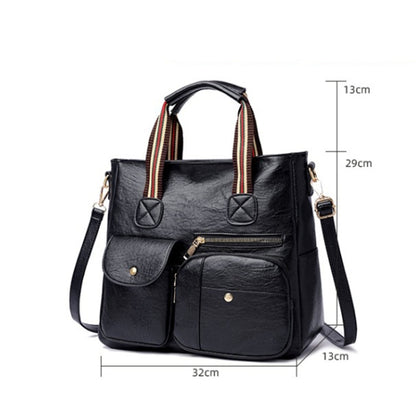 Large-capacity Messenger Bag Handbag Multi-pocket Shoulder Bag Middle-aged Mother Bag(Yellow) - Handbags by buy2fix | Online Shopping UK | buy2fix