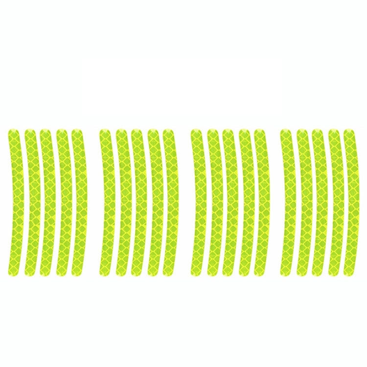 20pcs /Set Car Wheel Reflective Stickers 3D Personal Decoration Tire Warning Stickers(Fluorescence) by buy2fix