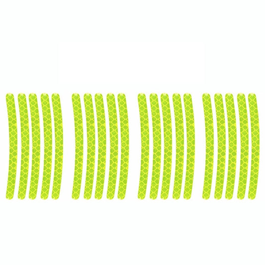 20pcs /Set Car Wheel Reflective Stickers 3D Personal Decoration Tire Warning Stickers(Fluorescence) by buy2fix