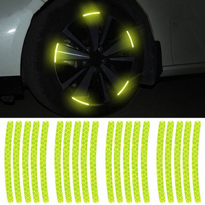20pcs /Set Car Wheel Reflective Stickers 3D Personal Decoration Tire Warning Stickers(Fluorescence) by buy2fix