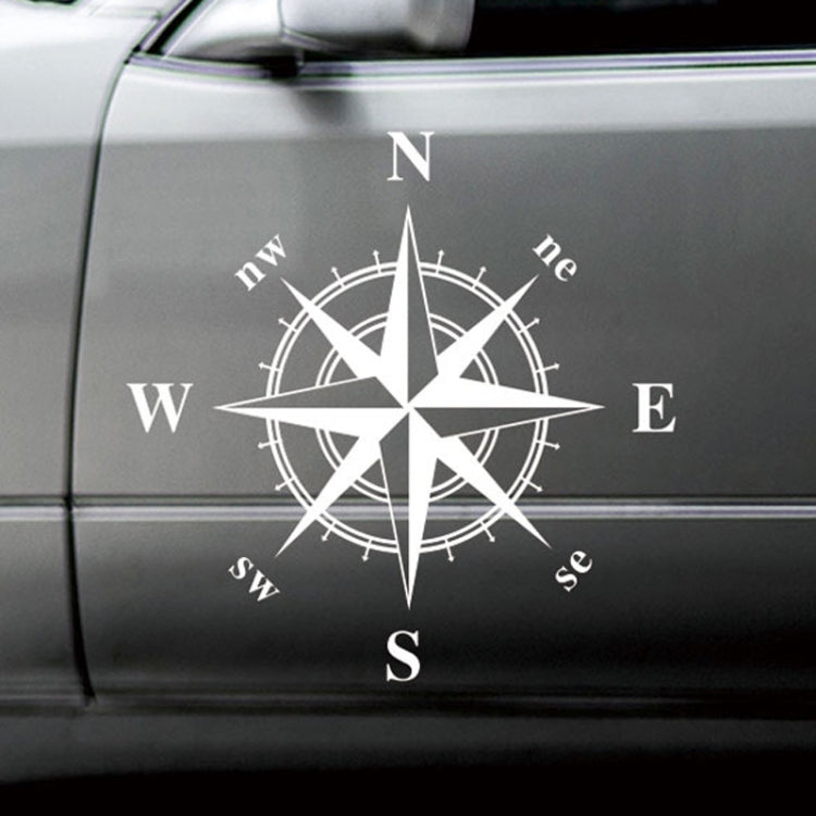 D-336 Car Compass Graphic Sticker Hood Car Body Universal Sticker(White) - Decorative Sticker by buy2fix | Online Shopping UK | buy2fix