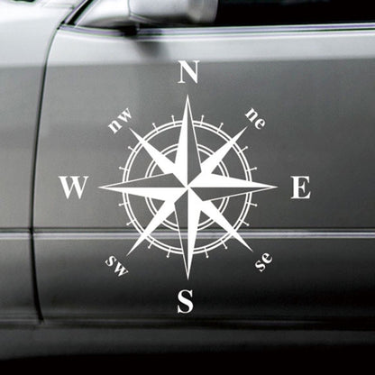D-336 Car Compass Graphic Sticker Hood Car Body Universal Sticker(White) - Decorative Sticker by buy2fix | Online Shopping UK | buy2fix