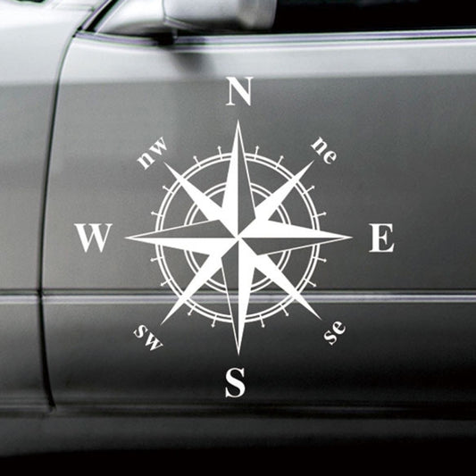 D-336 Car Compass Graphic Sticker Hood Car Body Universal Sticker(White) - Decorative Sticker by buy2fix | Online Shopping UK | buy2fix