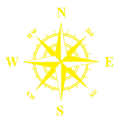 D-336 Car Compass Graphic Sticker Hood Car Body Universal Sticker(Yellow) by buy2fix