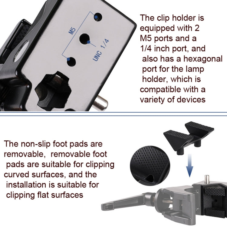 CL-22 Multi-function SLR Camera Fixed Clip Gimbal Vigorously Clip Photography Pliers(Black) by buy2fix