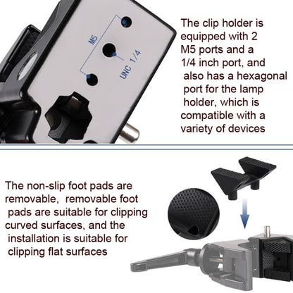 CL-22 Multi-function SLR Camera Fixed Clip Gimbal Vigorously Clip Photography Pliers(Black) by buy2fix